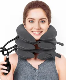 Oreiller de massage pour le cou, dispositif de Traction cervicale, soulagement de la douleur chronique de l'alignement des épaules, collier civière gonflable 231205