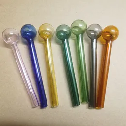 6 pollici 15 cm colorato vetro Pyrex bruciatore a olio tubo di vetro 30 mm dimensione della sfera tubo tobcco Herbl unghie acqua tubi a mano accessori per fumatori