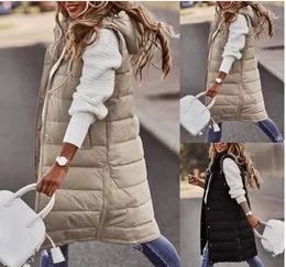 겨울 뉴 여자 캐주얼 긴 흰색 조끼 후드 싱글 브레스트 미디 오토바이 면화면 패딩 대형 조끼 우아한 스트리트웨어 가디건 따뜻한 코트 재킷 4xl5xl