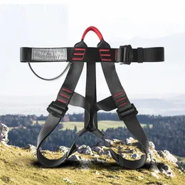 Klettergurte Anti-Fall-Dreipunkt-Sicherheitsgurt Verstellbarer Halbkörpergurt für Outdoor-Aktivitäten Klettern Bergarbeit Höhenklettern 231205