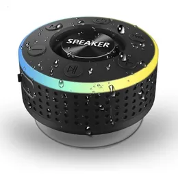 مكبرات صوت الهاتف الخليوي MINI Bluetooth Smeker IPX7 الحمام المضاد للماء ميوزيك مكبر صوت شفط كأس دش مجاني للموسيقى باس راديو FM 231206