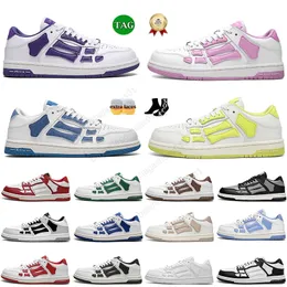 Män kvinnor amiress skor skel topp låg hög ben skelett trippel svart vit rosa grön röd blå uppfödd jogging casual sports tränare designer märke sneakers utomhus