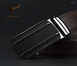 Belts COWATHER Men Belt Cow Genuine Leather For Cowhide Male Strap Cowskin Straps Alloy Automatic Buckle CZ1431959957