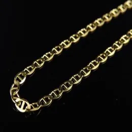 Men's 10K Solid Yellow Gold 2 5MM Flat Mariner Link Style Chain 16-24 Inches282U