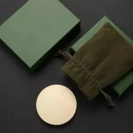 مرايا مكياج مضغوطة قابلة للطي مخملية تعبئة داخلية مع مربع هدية محمولة مرآة هدية محمولة محمولة طالبة طالبة صغيرة المرآة برونزية هدية