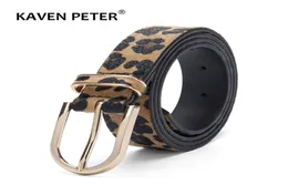 Modebälte för kvinnor hästhår kvinnlig bälte med leopardmönster guldmetallspänne pu midjebälte cummerbund ceinture femme6323563