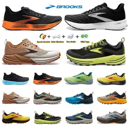 Brooks Brook Cascadia 16 Erkek Koşu Ayakkabı Hyperion Tempo Üçlü Siyah Beyaz Gri Turuncu Örgü Moda Eğitimleri Açık Mekan Erkekler Günlük Spor Spor Jogging