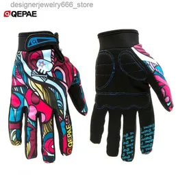 5 개의 손가락 장갑 Qepae Full Finger Sports Gloves 자전거 장갑 여성/남성 스키 스키 오토바이 오토바이 오토바이 Q231206을위한 미끄럼 방지 자전거 자전거주기 장갑 Q231206