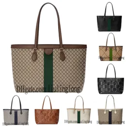 Ladies Fashion Casual Designe Luxury Ophidia Medium Tote Axel Bag Webbing Handväska Högkvalitativ Toppväskan Pouch Jumbo G Kvinnor Tygväskor