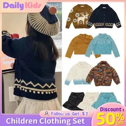 Cardigan Daily Kids Winter Kids Sweaters For Girls MP Brand Cartoon Outwear Tops Kläder Söt Knit Cardigan Baby Children Sweater 231206