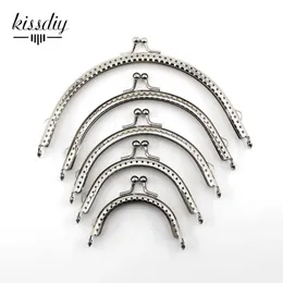 Bag Parts Accessories 20 PCS 6.5/8.5/10.5/12.5/15.5CM Glossy Silver Basic Semicircle Metal Purse Frame Kiss Clasp Lock DIY Bag Accessories 5 Size 231205