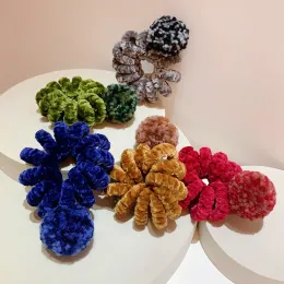 Winter Elastische Seil Haar Schleife Handgemachte Pferdeschwanz Scrunchies Plüsch Ball Süße Haar Ring für Kind Mädchen Gummiband Haar Zubehör