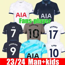 23 24 home away Soccer Jerseys KULUSEVSKI RICHARLISON PERISIC PEDRO PORRO DANJUMA ROMERO goalkeeper gk 2023 2024 Football kit shirt SPURS Men kids set unifomrs