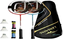 Badminton Rackets Set 2 Full Carbon Fiber Lightweight Home Training7898636