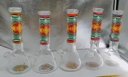 El tubo de agua de cristal de la cachimba de 9,8 pulgadas Bong los aparejos impresos del lenguado de la cachimba bong