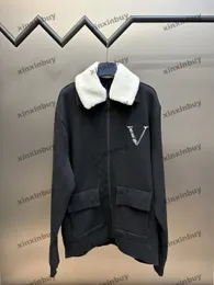Xinxinbuy Men Designer Coat Jacket Paris Ski Woolen Fleece Long Sleeve Women White Khaki Black Blue S-2XL