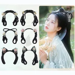 Meapwear Saç Aksesuarları Hanfu Saç Sınırı Bir OnePiece Lazier Head Bands Ancient Style Modelleme Yeni Başlayanlar Hızlı Kullanılan Yastık Bun 231207