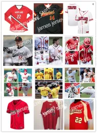 대학 야구 착용 2022 NCAA Custom Maryland Stitched Baseball Jersey 34 Zach Thompson 37 Logan Ott 12 Tyler Blohm 39 Gavin Stellpflug 1