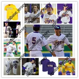 College Baseball Wears College NCAA Custom LSU Tigers Baseball Jersey 8 Antoine Duplantis 9 Zach Watson 3 Hal Hughes 2 Daniel Cabrera 0