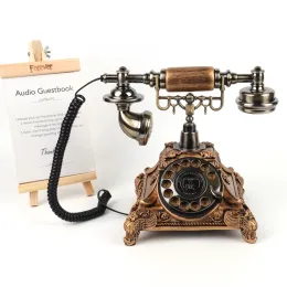 Gold antique phone retro European wedding event audio guestbook phone Message Recording Audio Guestbook Telephone