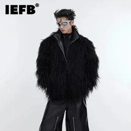 Parkas pour hommes IEFB automne hiver fausse fourrure vestes en cuir Anti Sable manteau épaissi mode mâle coton vêtements tendance 9C3054 231206