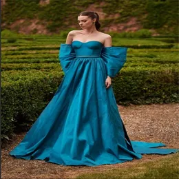 Blue Women 's Long Evening Dress Strapless Bow Leeveless Prom Dresses 2023 Luxury Gown과 라인 바닥 드레스