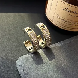 Модные серьги-кольца с бриллиантами, женский бутик, дизайнерские украшения с коробкой, романтический подарок для женщин, серьги, элегантный стиль, дизайнерские серьги