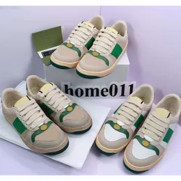 Top Old Vintage Red Green Full Small Dirty Shoes Sports Dirty Shoes Screener Series Men's and Women's Woven Belt Splice Leather Sports Shoes Board Shoes Casual Shoes