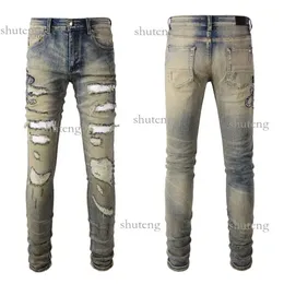 Erkekler Kot 2023 Amirs Erkek Lüks Tasarımcı Denim Delikleri Pantolon Moda Marka Jean Biker Pantolon Man Giyim Erkekleri Pantolon Jeans 673