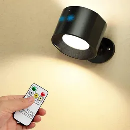 Lâmpada de parede 3W LED Sconces Light 3 modos de cor 360 ° Rotatable Touch Control Luzes Rechargebale Reading Night