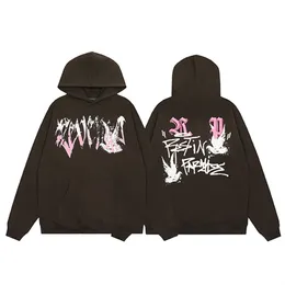 Moletom com capuz masculino outono nova quilha carta graffiti bordado estilo hip hop pequenos amantes solto com capuz casaco de algodão puro casual tudo