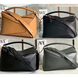 10A Quality Calfskin Designe Bag Big Size Puzzles 30cm Women Lady Vintage Reto Patchwok Geomety Handbags Staps Cossbody Shoulde Tote Puse Genuine