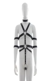 Männer Punk Niet Leder Harness Körper Bondage Käfig Bustier Korsett Sculptin leder Hosenträger Hosenträger Hosen Sexy Männlich gürtel9870863