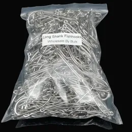 Fishing Hooks 1000pcs Wholesale Bulk Pcs/lot Fishhooks Long Handle Eyed Hole Barbed Hook Hippocampus Pomfret Perch Fishing Tackles Pesca Peche 231207