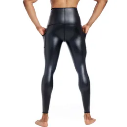 رجال الأزياء الراقية Fiess Slim Stretch Body Shaper Weist Weist Hook Compression Compression Pants مع جيب