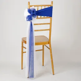 花クリスタルビーズロマンチックな手作りチュールフリル椅子サッシ椅子カバーウェディングデコレーションウェディングアクセサリー