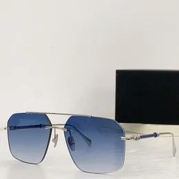 Hombres vendedores calientes marca Z052 en 2023 gafas de sol de diseñador, gafas de sol de playa de moda cuadradas azules sin marco de metal para hombres y mujeres UV400 con caja original Z052