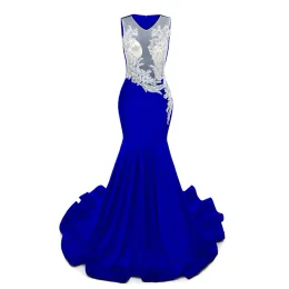 Verkliga foton skräddarsydda 2024 Nya promklänningar Royal Blue Black Bury Orange ärmlös sjöjungfrun Kvällsklänningar Kvinnor Special OCN Wear Dress BM3501 127