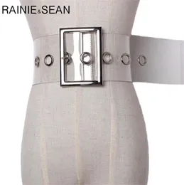 RAINIE SEAN Breiter Damengürtel mit Dornschließe, Gürtel für Damen, Kummerbund, PVC, transparent, weiblich, 2020, modischer, brandneuer Gürtel, transparent, CX200722237470