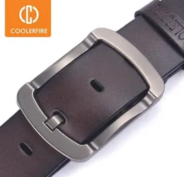 Coolerfire fashion cowhide genuine leather belt men black jeans strap male vintage casual men belts HQ024 2011242507806