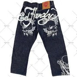 Kvinnors jeans y2k mode baggy hip hop tiger huvuden lös passform retro blå kvinnor harajuku pant gotisk hög midja breda byxor 231206