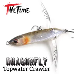 Przynęty przynęty Dragonfly Topwater Crawler Bait 80 mm 65G Sztuczna powierzchowna Buzzbait Popper Pencil Stickbait Przynęta dla ryb basowych 231206