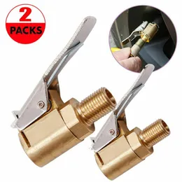 2Pcs Air Chuck Open Flow Straight Lock On Nozzle with Clips for Tire Inflator