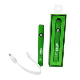 Caneta de pré-aquecimento de bateria inteligente com carregador USB Starter Kit Tensão variável 510 Thread 380mAh para todos os 510 cartuchos descartáveis carrinhos inteligentes