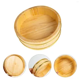 Conjuntos de louças japonês sushi balde de madeira armazenamento doméstico servindo bandeja