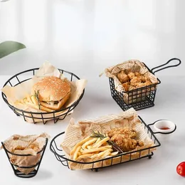 Crépines d'évier Frites Panier Snack Seau Poulet Frit Chip Stockage Alimentaire Friture Huile Passoire Creative Vaisselle Conteneur 231207