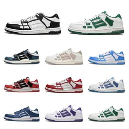 2023 Designer Homens Sapatos Atlético Skelet Bones Runner Mulheres Preto Branco Azul Verde Esportes Skel Top Baixo Couro Genuíno Lace Up Trainers Basquete Sapatos Casuais