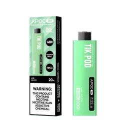 Vape descartável Original APOC TIK 14000 Puff Vape Pen Cigarros eletrônicos 3% Vape Pen 10 sabores