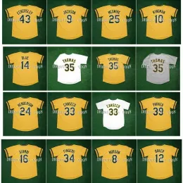 College Baseball Wears Vintage 1982 Baseball Jersey Vida Blue Reggie Jackson Frank Thomas Rickey Henderson Jose Canseco Dave Parker Dennis E