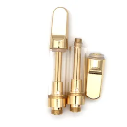 Golden Carts Ceramic Coil 510 Thread Vape Cartridge Empty 0.8ml 1.0ml Atomizer Metal Screw On Tip Tank Vaporizer Pen